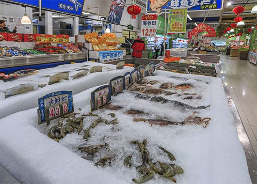 Case of 1 ton flake ice machine in a supermarket in Guangdong